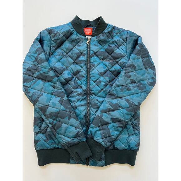 Columbia Hawlings Hill Bomber Jacket Thermal Coil-Blue Black Camo Size S $160 - Picture 7 of 10